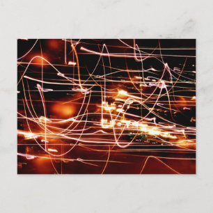 Abstract Christmas Tree Lights Holiday Postcard