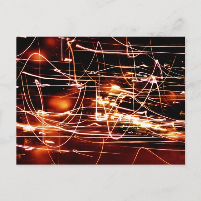Abstract Christmas Tree Lights Holiday Postcard (Front)