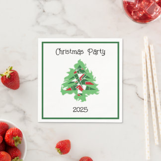 Abstract Christmas Tree Napkin