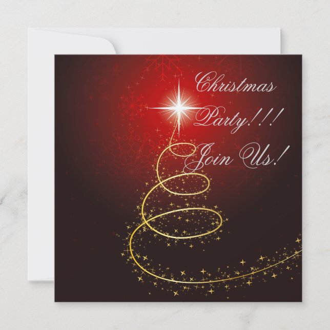 Abstract Christmas Tree Party  Invitation (Front)