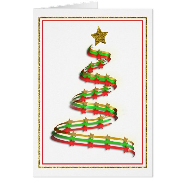 Abstract Christmas Tree Party Invitation (Front)