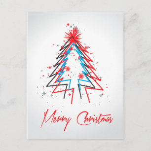 Abstract Christmas Tree Postcard