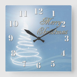 Abstract Christmas Tree Square Wall Clock