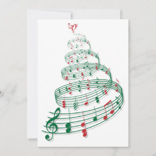 Abstract Christmas tree with music notes