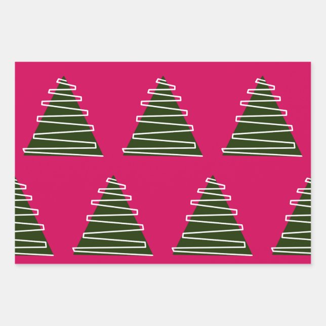 Abstract Christmas tree wrapping paper  (Front)