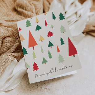 Abstract Christmas trees nordic Merry Christmas Holiday Card