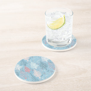 Abstract Christmas Trees Pattern 2 Coaster