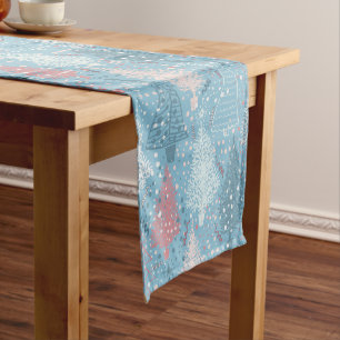 Abstract Christmas Trees Pattern 2 Short Table Runner