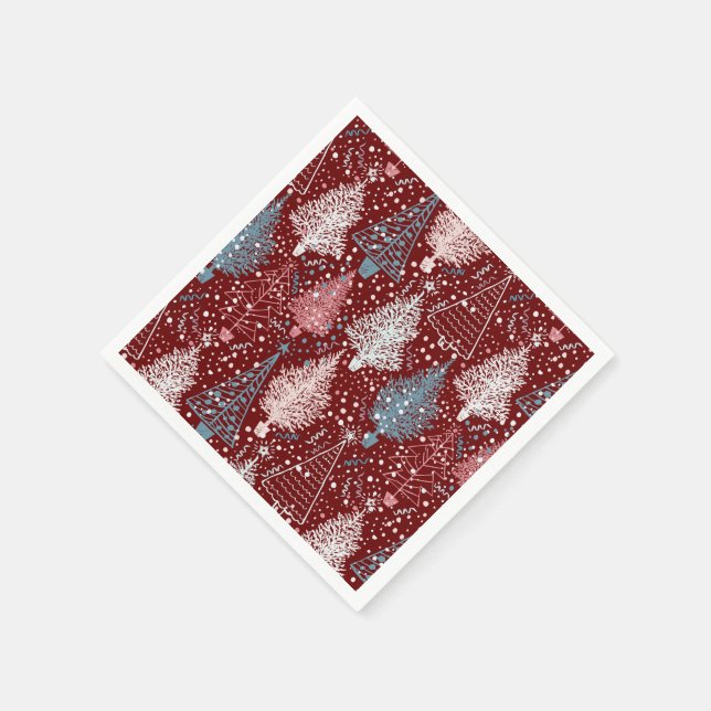 Abstract Christmas Trees Pattern 3 Napkin (Corner)