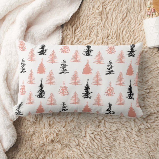 Abstract Christmas Trees Scandinavian  Lumbar Cushion (Blanket)