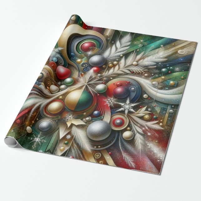 Abstract Christmas  Wrapping Paper (Unrolled)
