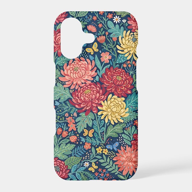 Abstract Chrysanthemums Butterflies iPhone Cases (Back)