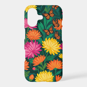 Abstract Chrysanthemums Butterflies iPhone Cases