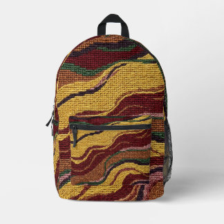 Abstract Cinnamon Plum Boho Backpack