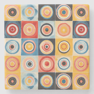 Abstract Circle art inspired by Hilma AF Klint Stone Coaster