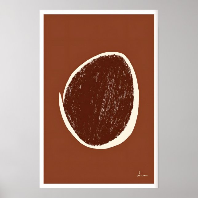 Abstract Circle Art Print Earth Tones and (Front)