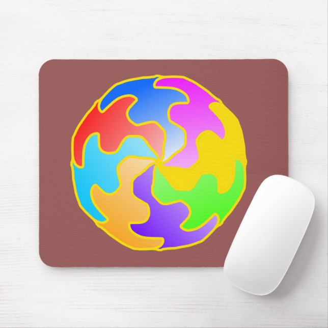 Abstract Circle Form Mouse Pad (With Mouse)