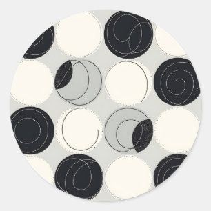 Abstract Circle Overlap Pattern Classic Round Sticker