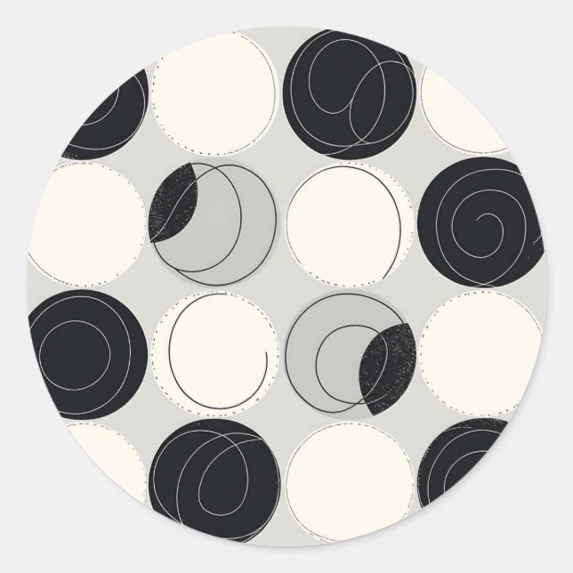 Abstract Circle Overlap Pattern Classic Round Sticker (Front)