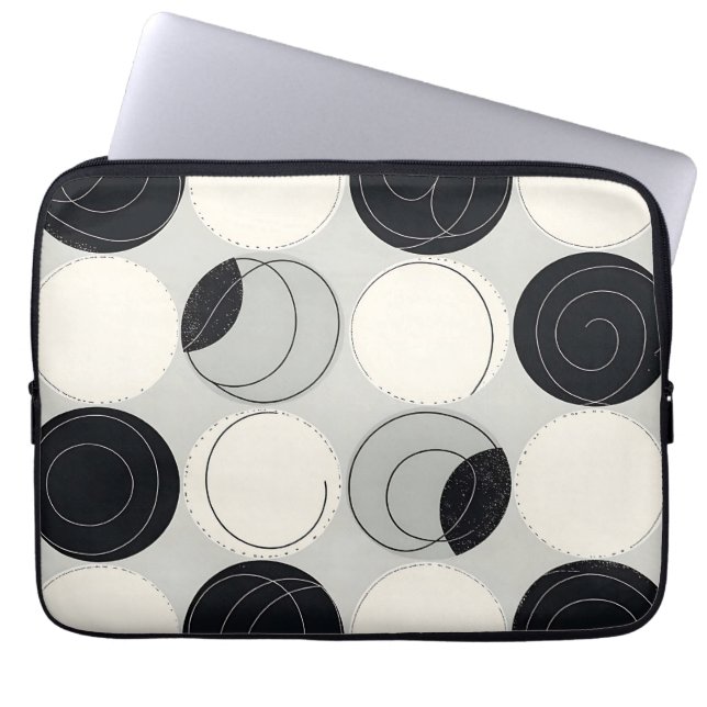 Abstract Circle Overlap Pattern Laptop Sleeve (Front)