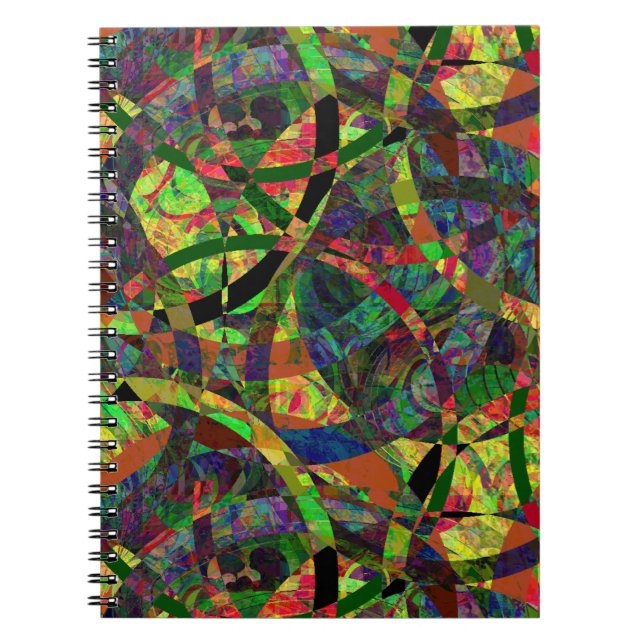 Abstract Circle Pattern Spiral Photo Notebook (Front)