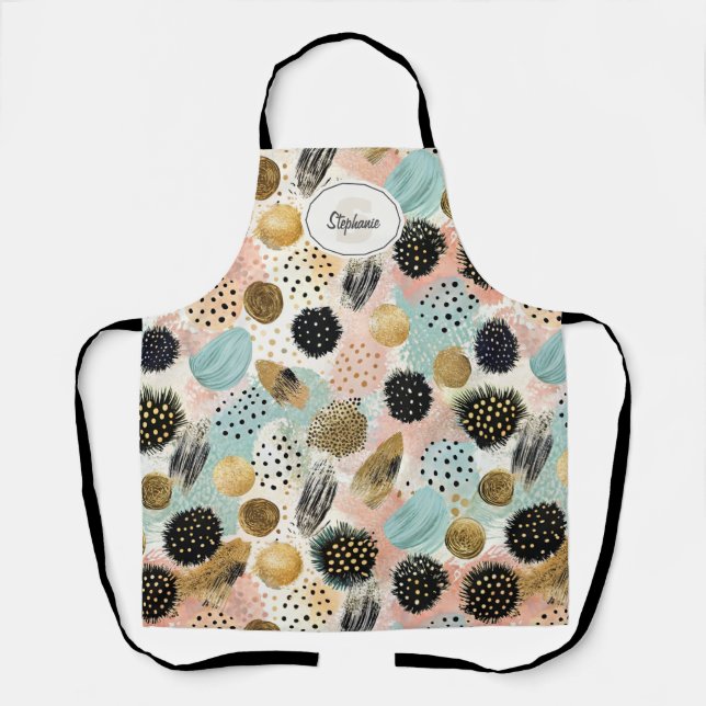 Abstract Circle Pattern -with Glitter & Speckles 2 Apron (Front)