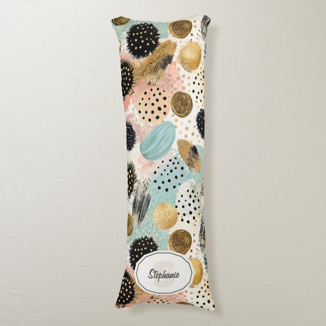 Abstract Circle Pattern -with Glitter & Speckles 2 Body Cushion (Front Vertical)
