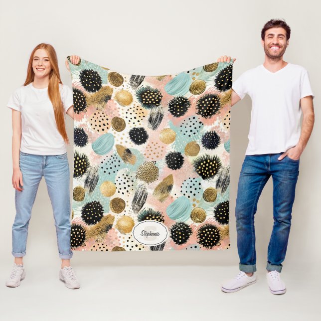 Abstract Circle Pattern -with Glitter & Speckles 2 Fleece Blanket (In Situ)