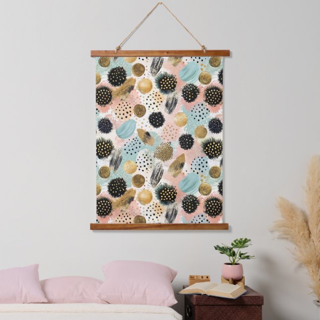 Abstract Circle Pattern -with Glitter & Speckles 2 Hanging Tapestry (Bedroom)
