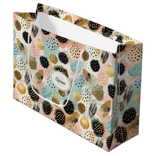 Abstract Circle Pattern -with Glitter & Speckles 2 Large Gift Bag