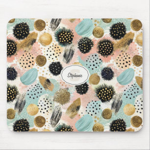 Abstract Circle Pattern -with Glitter & Speckles 2 Mouse Pad