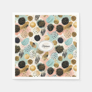 Abstract Circle Pattern -with Glitter & Speckles 2 Napkin