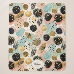 Abstract Circle Pattern -with Glitter & Speckles 2 Sherpa Blanket