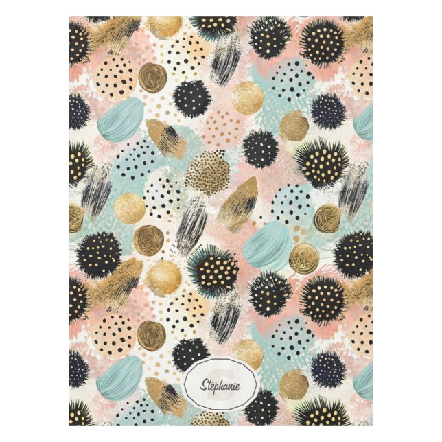 Abstract Circle Pattern -with Glitter & Speckles 2 Tablecloth (Front)
