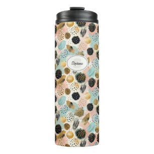 Abstract Circle Pattern -with Glitter & Speckles 2 Thermal Tumbler