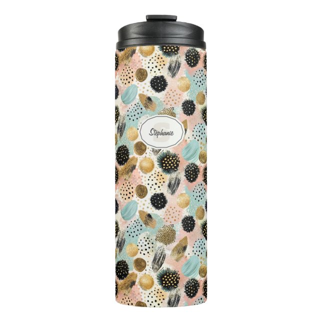 Abstract Circle Pattern -with Glitter & Speckles 2 Thermal Tumbler (Front)
