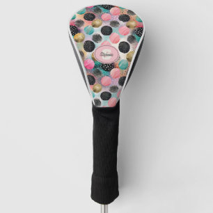 Abstract Circle Pattern -with Glitter & Speckles Golf Head Cover