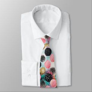 Abstract Circle Pattern -with Glitter & Speckles Tie