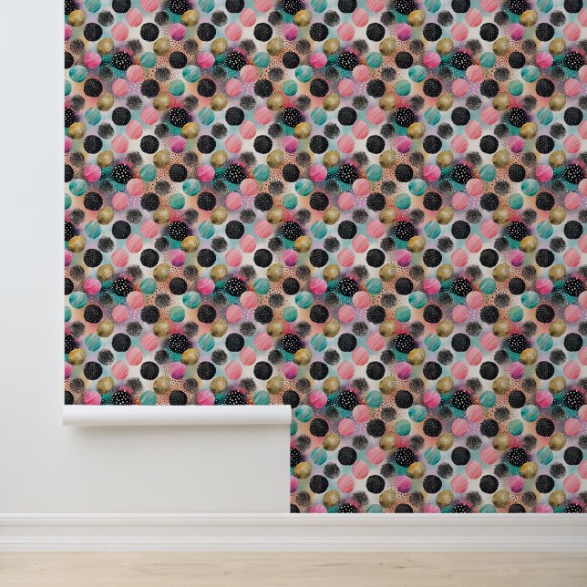 Abstract Circle Pattern -with Glitter & Speckles Wallpaper (Application)