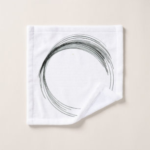 abstract circle round draw black white scrawl mode wash cloth