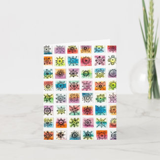 Abstract Circle Shapes Designs Illustration Folded Note Card