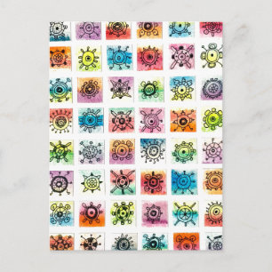 Abstract Circle Shapes Designs Illustration Postcard