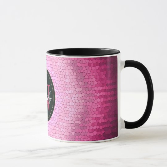 Abstract circle vitrage pink texture. mug