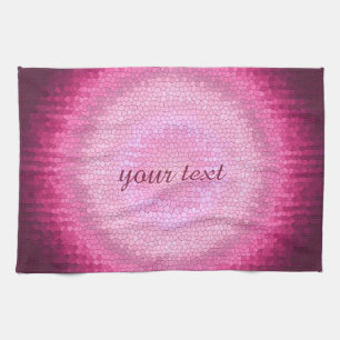 Abstract circle vitrage pink texture. tea towel