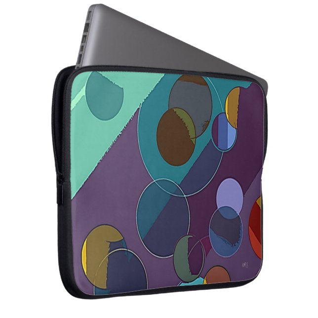 Abstract Circles and Rings Electronics Bag (Front Right)