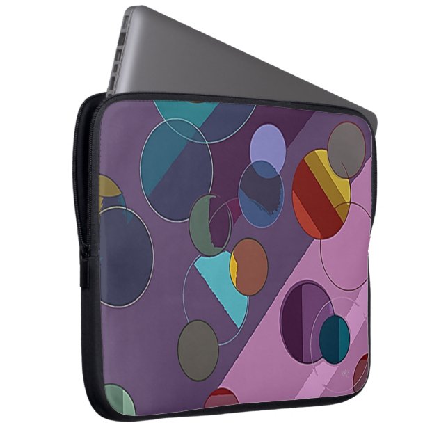 Abstract Circles and Rings Electronics Bag (Front Right)
