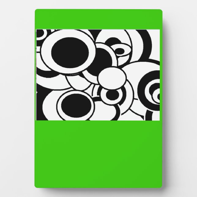 Abstract Circles Art Plaque (Green) (Front)