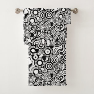 abstract circles bath towel set