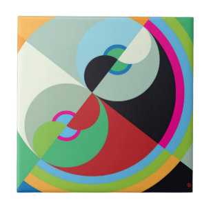 Abstract Circles Ceramic Tile