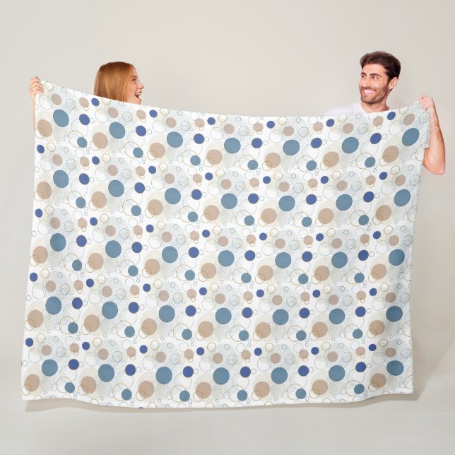 Abstract Circles Coastal in Beach Colours Fleece Blanket (In Situ)